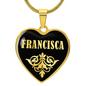 Francisca v02 - 18k Gold Finished Heart Pendant Luxury Necklace