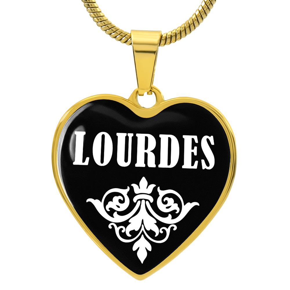 Lourdes v03 - 18k Gold Finished Heart Pendant Luxury Necklace