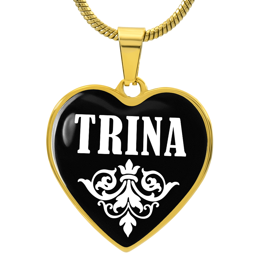 Trina v03 - 18k Gold Finished Heart Pendant Luxury Necklace