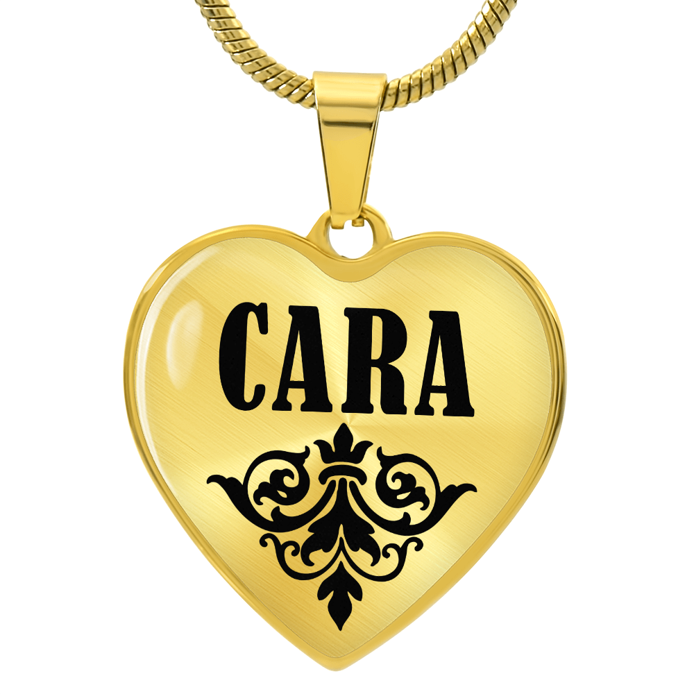 Cara v01 - 18k Gold Finished Heart Pendant Luxury Necklace