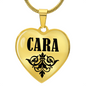 Cara v01 - 18k Gold Finished Heart Pendant Luxury Necklace
