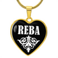Reba v03 - 18k Gold Finished Heart Pendant Luxury Necklace