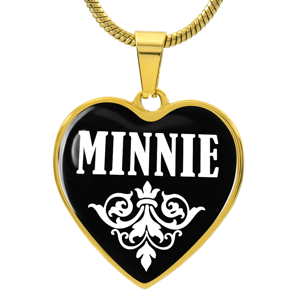 Minnie v01w - 18k Gold Finished Heart Pendant Luxury Necklace