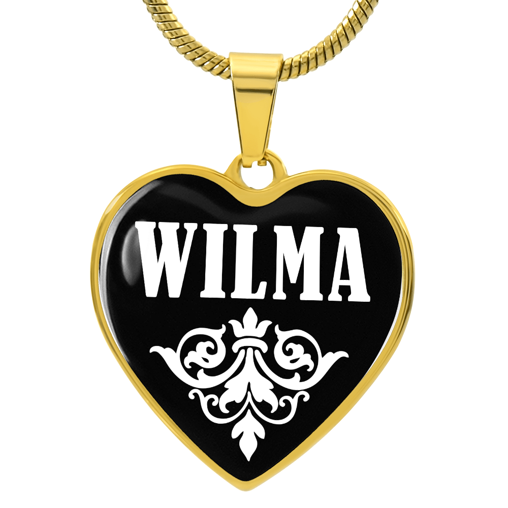 Wilma v01w - 18k Gold Finished Heart Pendant Luxury Necklace