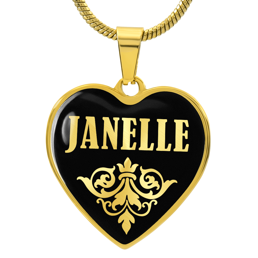 Janelle v02 - 18k Gold Finished Heart Pendant Luxury Necklace