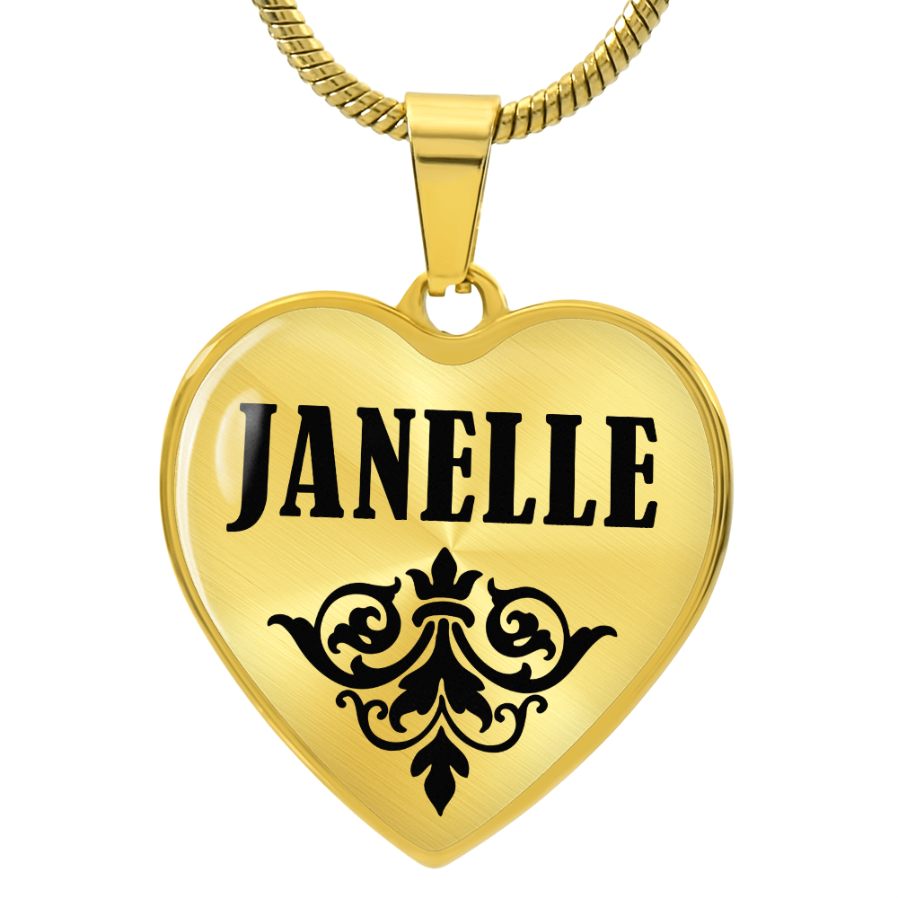 Janelle v01 - 18k Gold Finished Heart Pendant Luxury Necklace