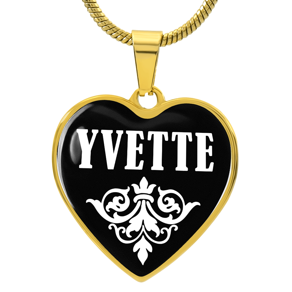 Yvette v01w - 18k Gold Finished Heart Pendant Luxury Necklace