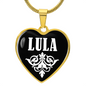 Lula v01w - 18k Gold Finished Heart Pendant Luxury Necklace