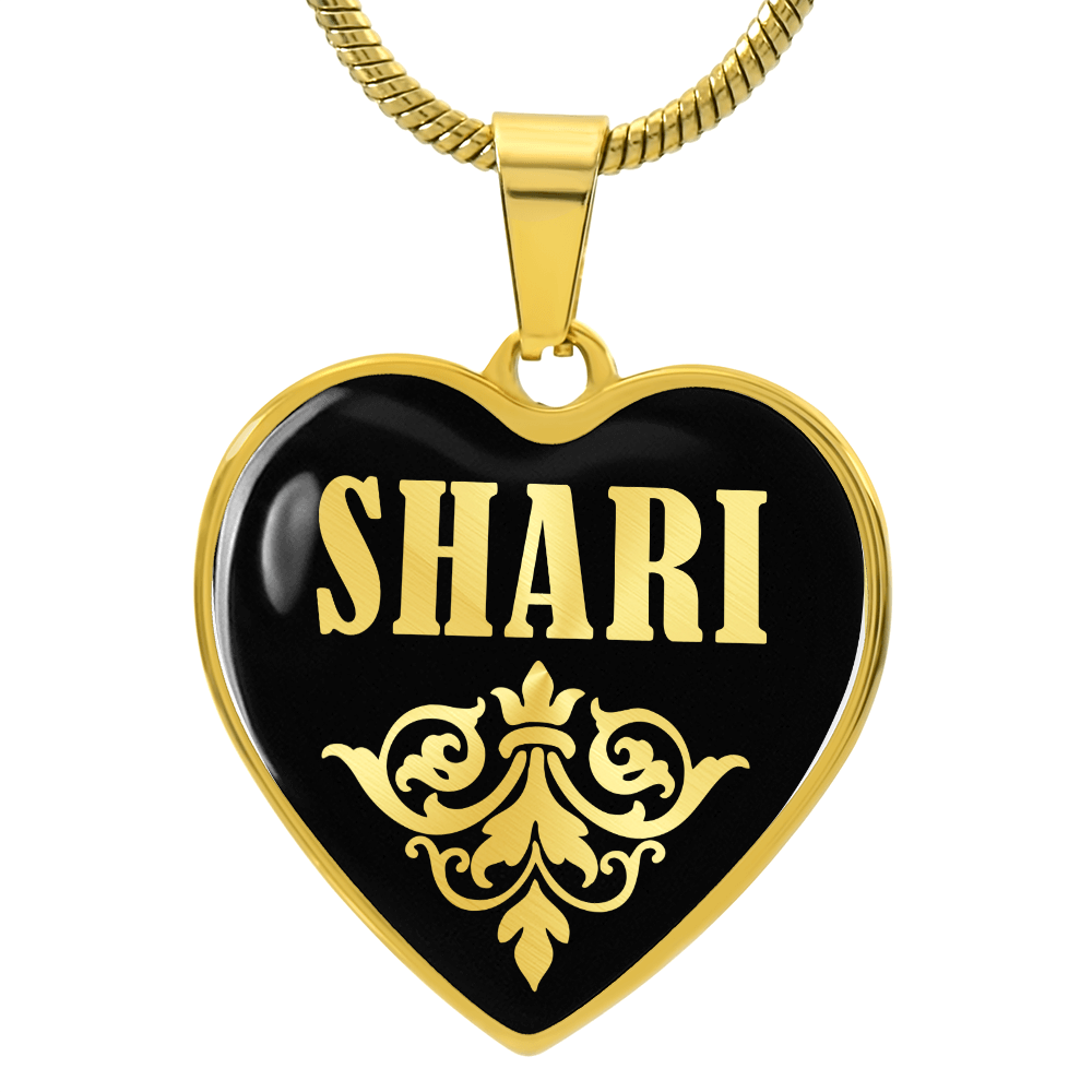 Shari v02 - 18k Gold Finished Heart Pendant Luxury Necklace