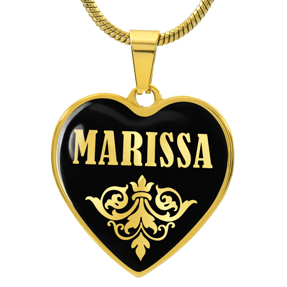 Marissa v02 - 18k Gold Finished Heart Pendant Luxury Necklace