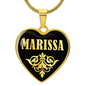 Marissa v02 - 18k Gold Finished Heart Pendant Luxury Necklace