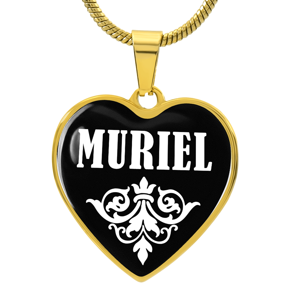 Muriel v01w - 18k Gold Finished Heart Pendant Luxury Necklace