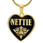 Nettie v02 - 18k Gold Finished Heart Pendant Luxury Necklace