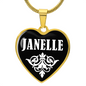 Janelle v03 - 18k Gold Finished Heart Pendant Luxury Necklace