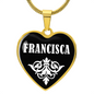 Francisca v03 - 18k Gold Finished Heart Pendant Luxury Necklace