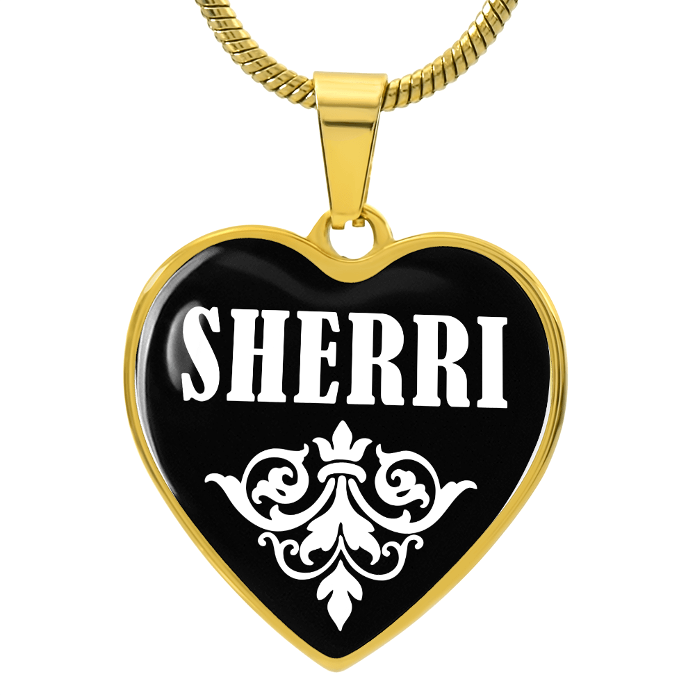 Sherri v01w - 18k Gold Finished Heart Pendant Luxury Necklace