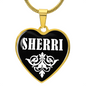 Sherri v01w - 18k Gold Finished Heart Pendant Luxury Necklace