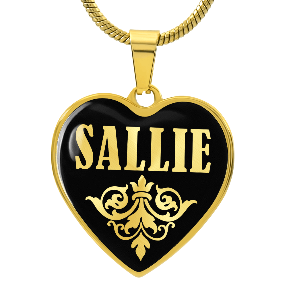 Sallie v02 - 18k Gold Finished Heart Pendant Luxury Necklace