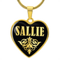 Sallie v02 - 18k Gold Finished Heart Pendant Luxury Necklace