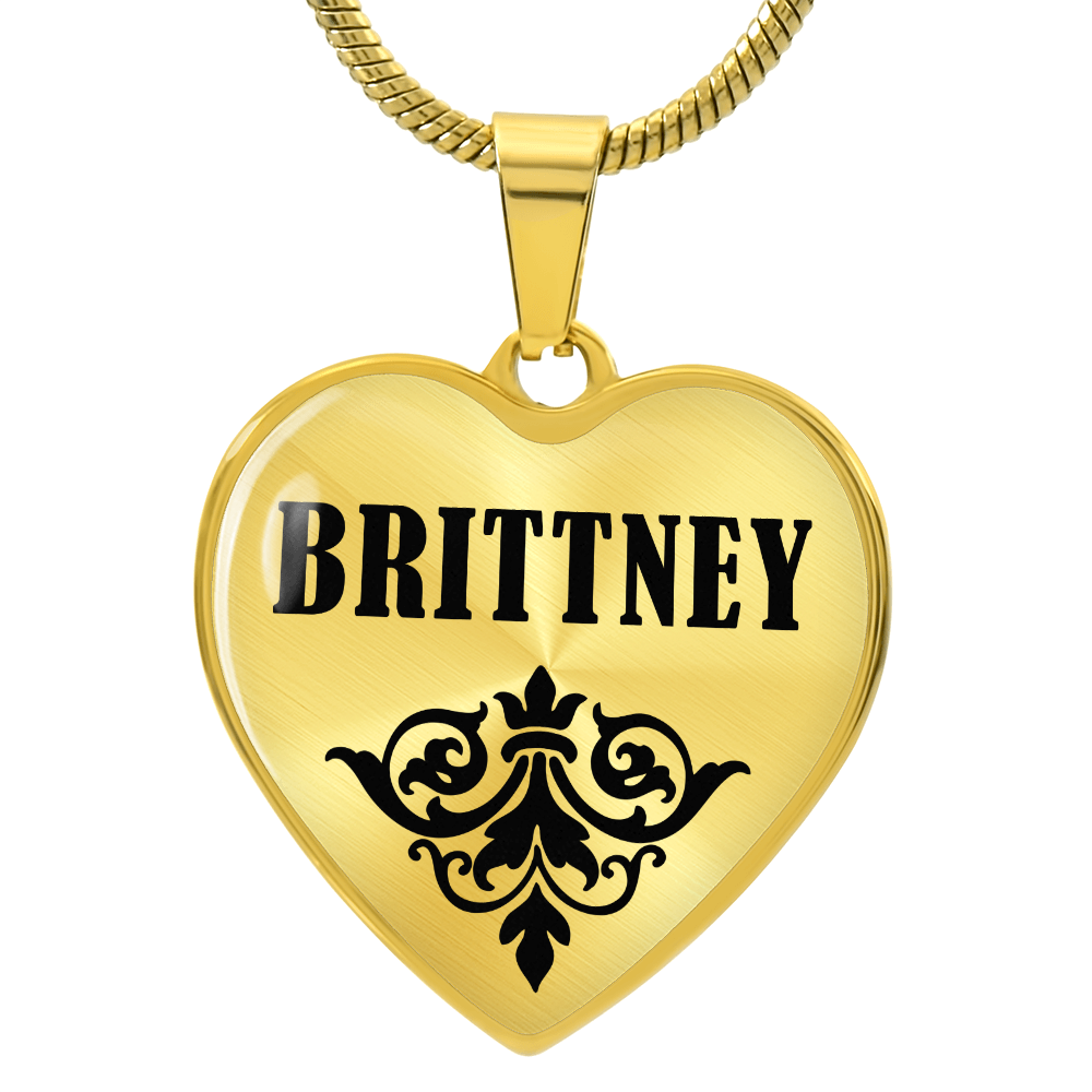 Brittney v01 - 18k Gold Finished Heart Pendant Luxury Necklace