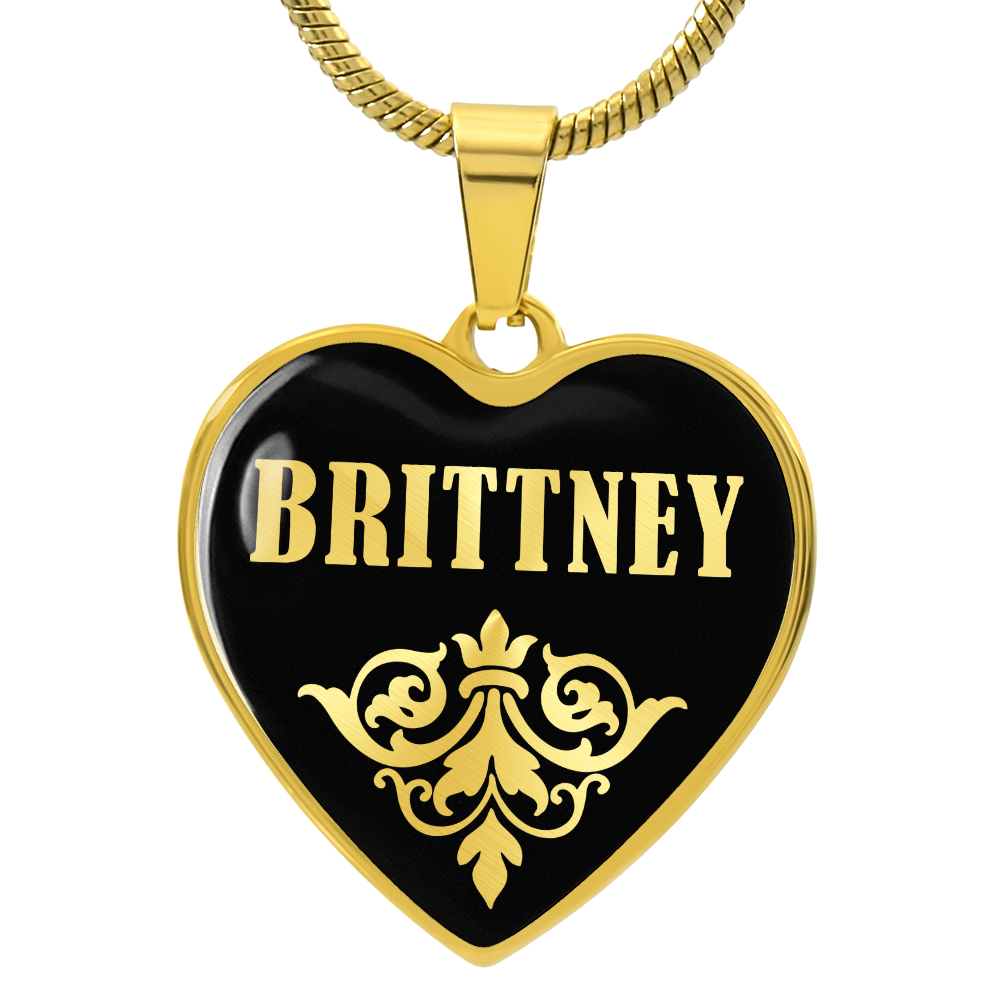 Brittney v02 - 18k Gold Finished Heart Pendant Luxury Necklace