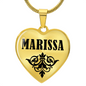 Marissa v01 - 18k Gold Finished Heart Pendant Luxury Necklace