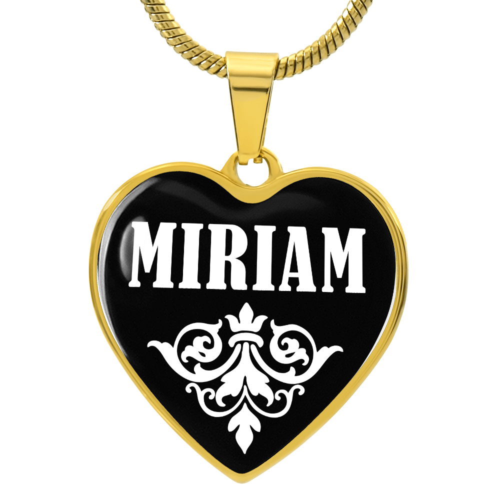 Miriam v01w - 18k Gold Finished Heart Pendant Luxury Necklace