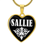 Sallie v03 - 18k Gold Finished Heart Pendant Luxury Necklace