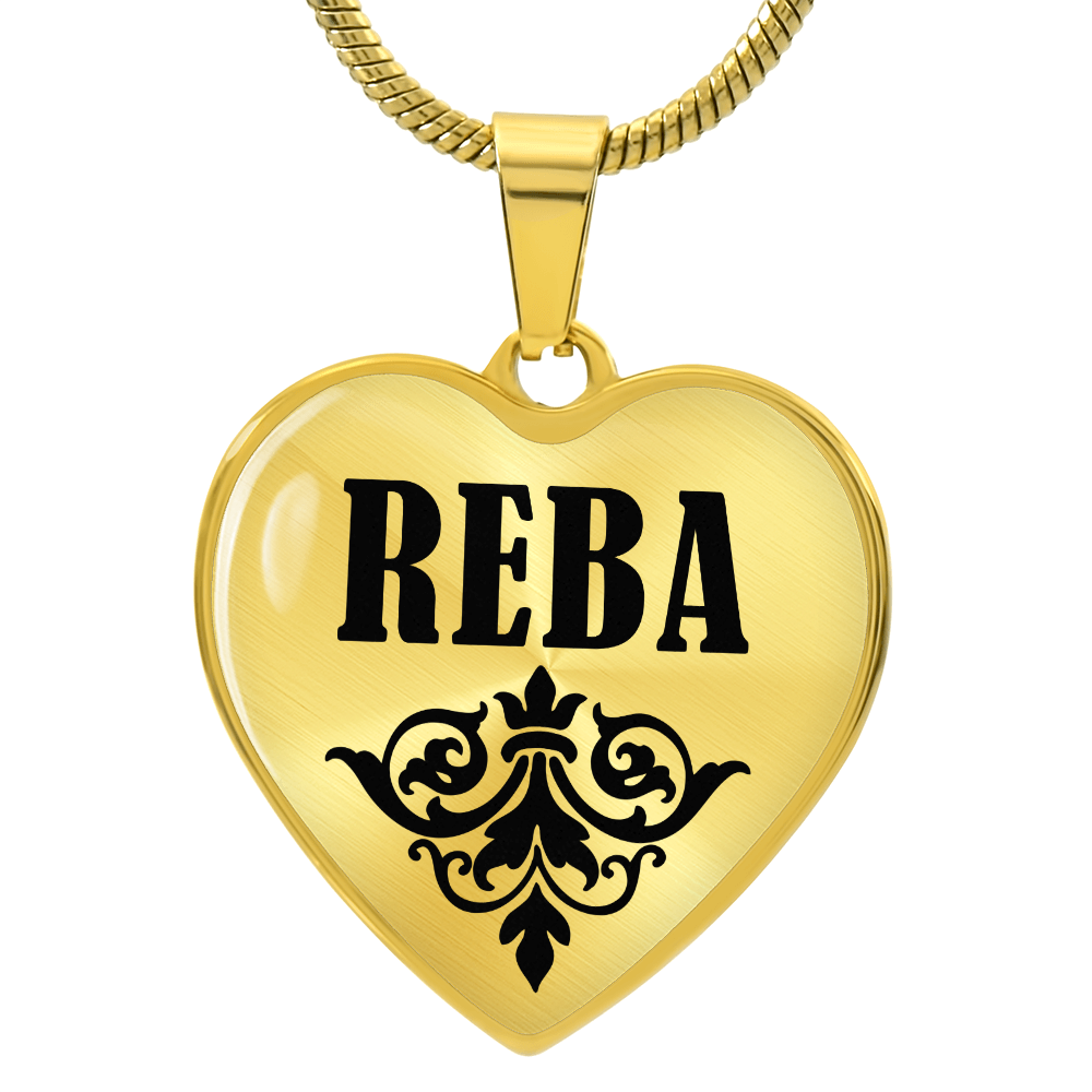 Reba v01 - 18k Gold Finished Heart Pendant Luxury Necklace