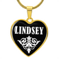 Lindsey v01w - 18k Gold Finished Heart Pendant Luxury Necklace