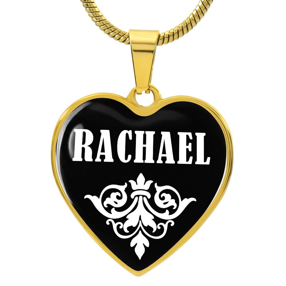 Rachael v01w - 18k Gold Finished Heart Pendant Luxury Necklace