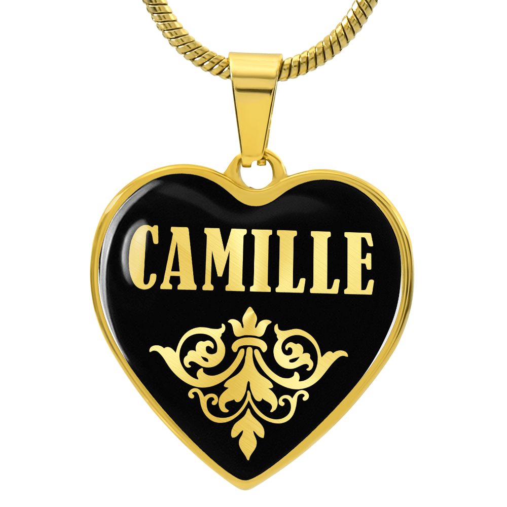 Camille v02 - 18k Gold Finished Heart Pendant Luxury Necklace