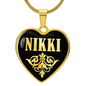 Nikki v02 - 18k Gold Finished Heart Pendant Luxury Necklace