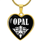 Opal v01w - 18k Gold Finished Heart Pendant Luxury Necklace