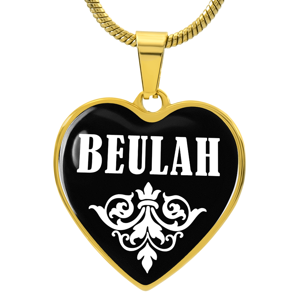 Beulah v01w - 18k Gold Finished Heart Pendant Luxury Necklace