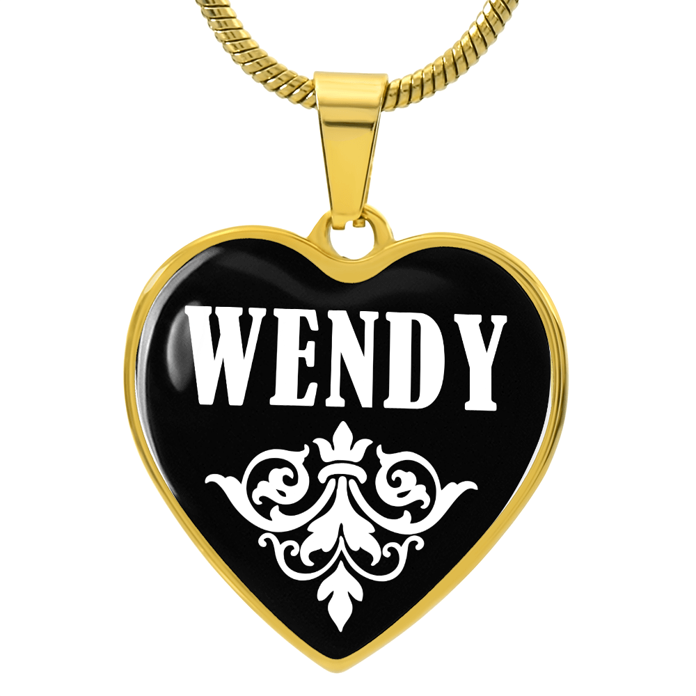 Wendy v01w - 18k Gold Finished Heart Pendant Luxury Necklace