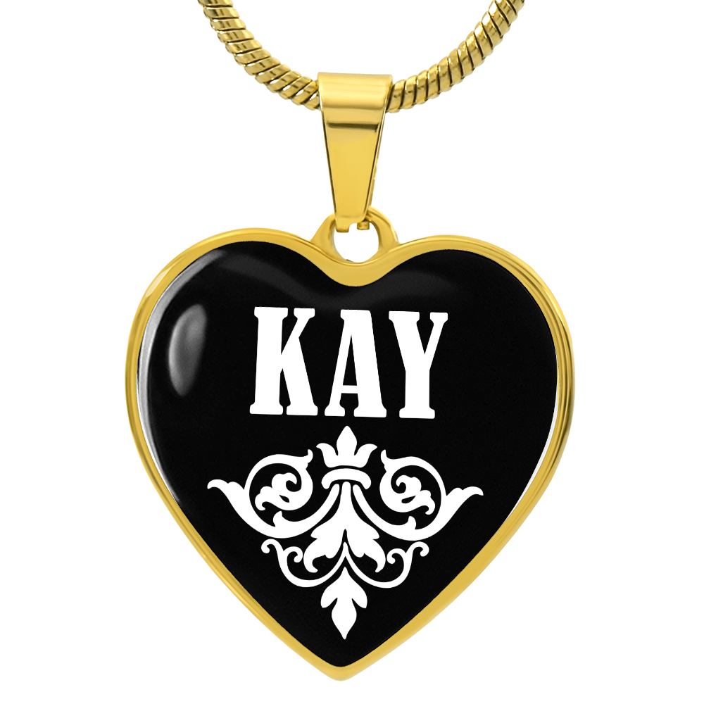Kay v01w - 18k Gold Finished Heart Pendant Luxury Necklace