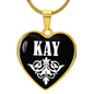 Kay v01w - 18k Gold Finished Heart Pendant Luxury Necklace