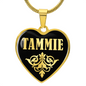 Tammie v02 - 18k Gold Finished Heart Pendant Luxury Necklace