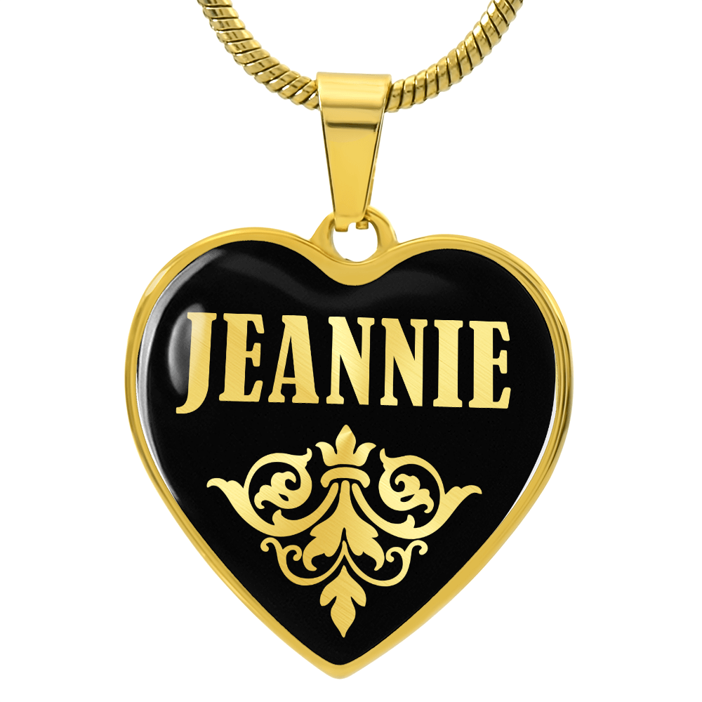 Jeannie v02 - 18k Gold Finished Heart Pendant Luxury Necklace
