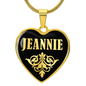 Jeannie v02 - 18k Gold Finished Heart Pendant Luxury Necklace