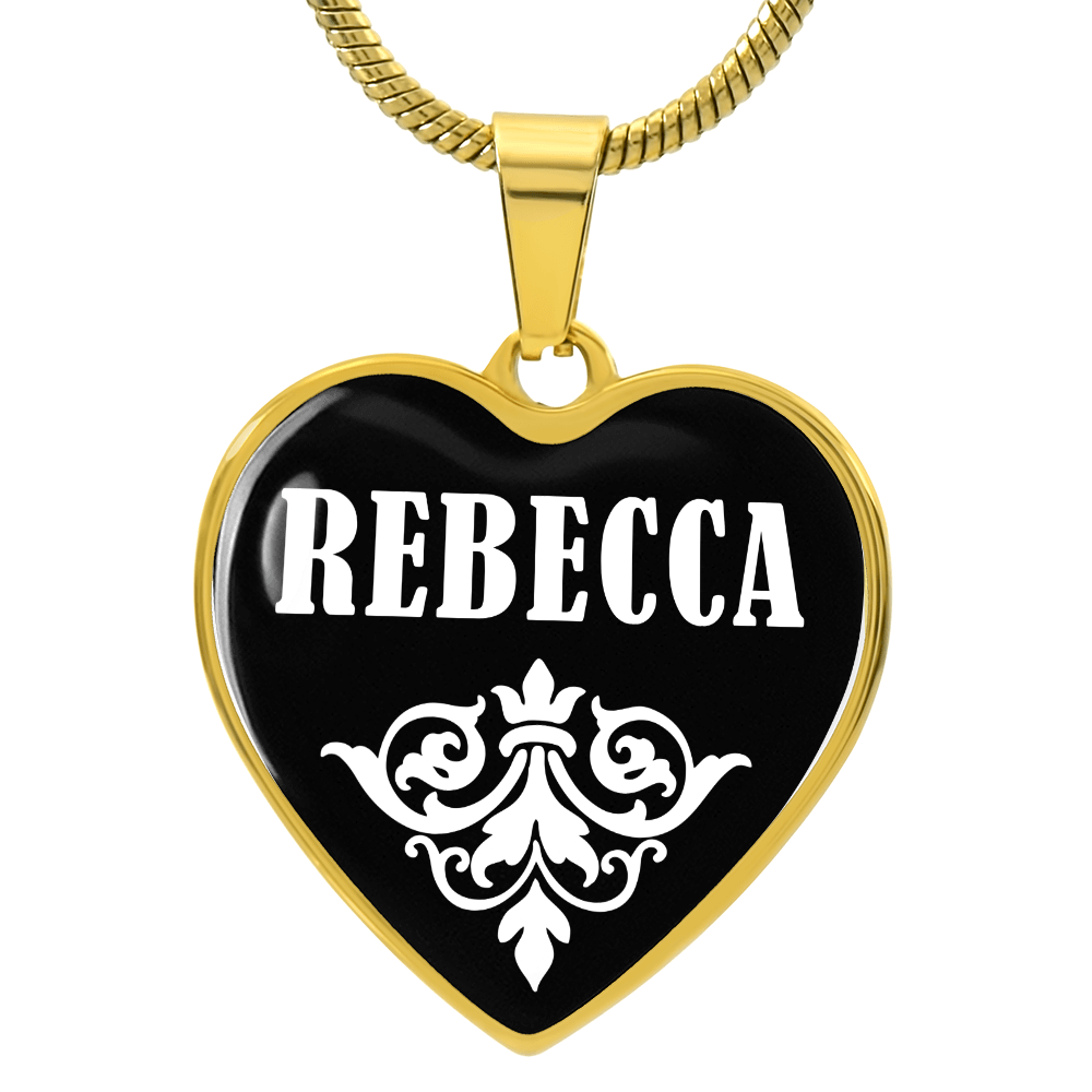 Rebecca v01w - 18k Gold Finished Heart Pendant Luxury Necklace
