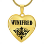 Winifred v01 - 18k Gold Finished Heart Pendant Luxury Necklace