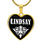 Lindsay v01w - 18k Gold Finished Heart Pendant Luxury Necklace