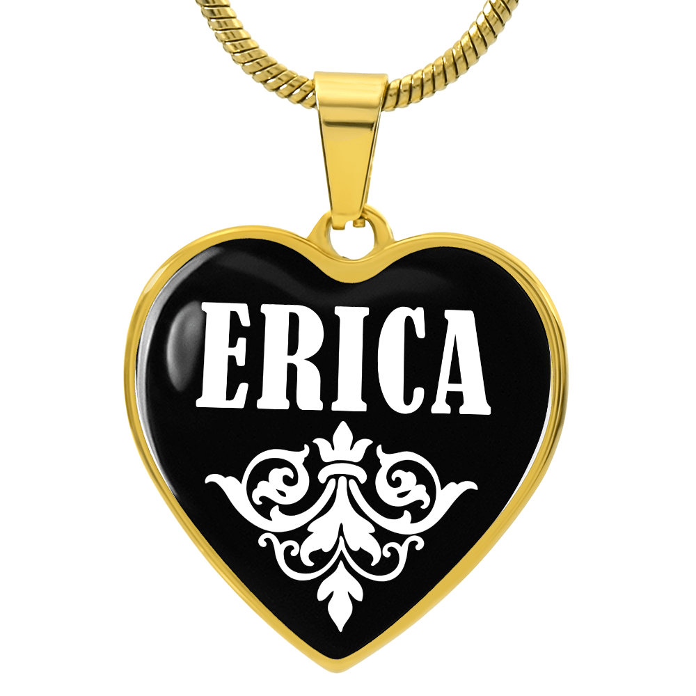 Erica v01w - 18k Gold Finished Heart Pendant Luxury Necklace
