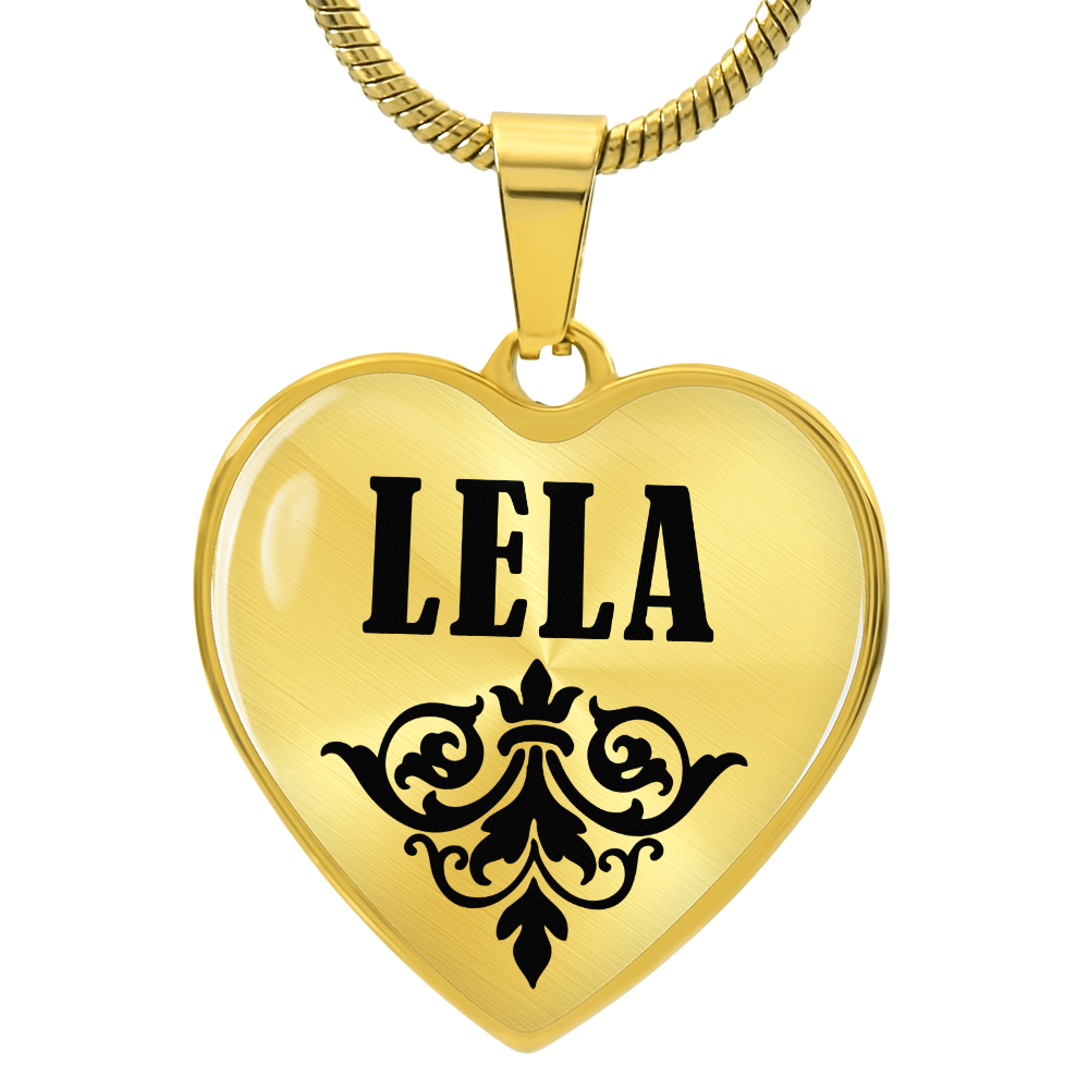 Lela v01 - 18k Gold Finished Heart Pendant Luxury Necklace