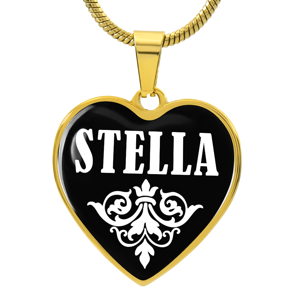 Stella v01w - 18k Gold Finished Heart Pendant Luxury Necklace