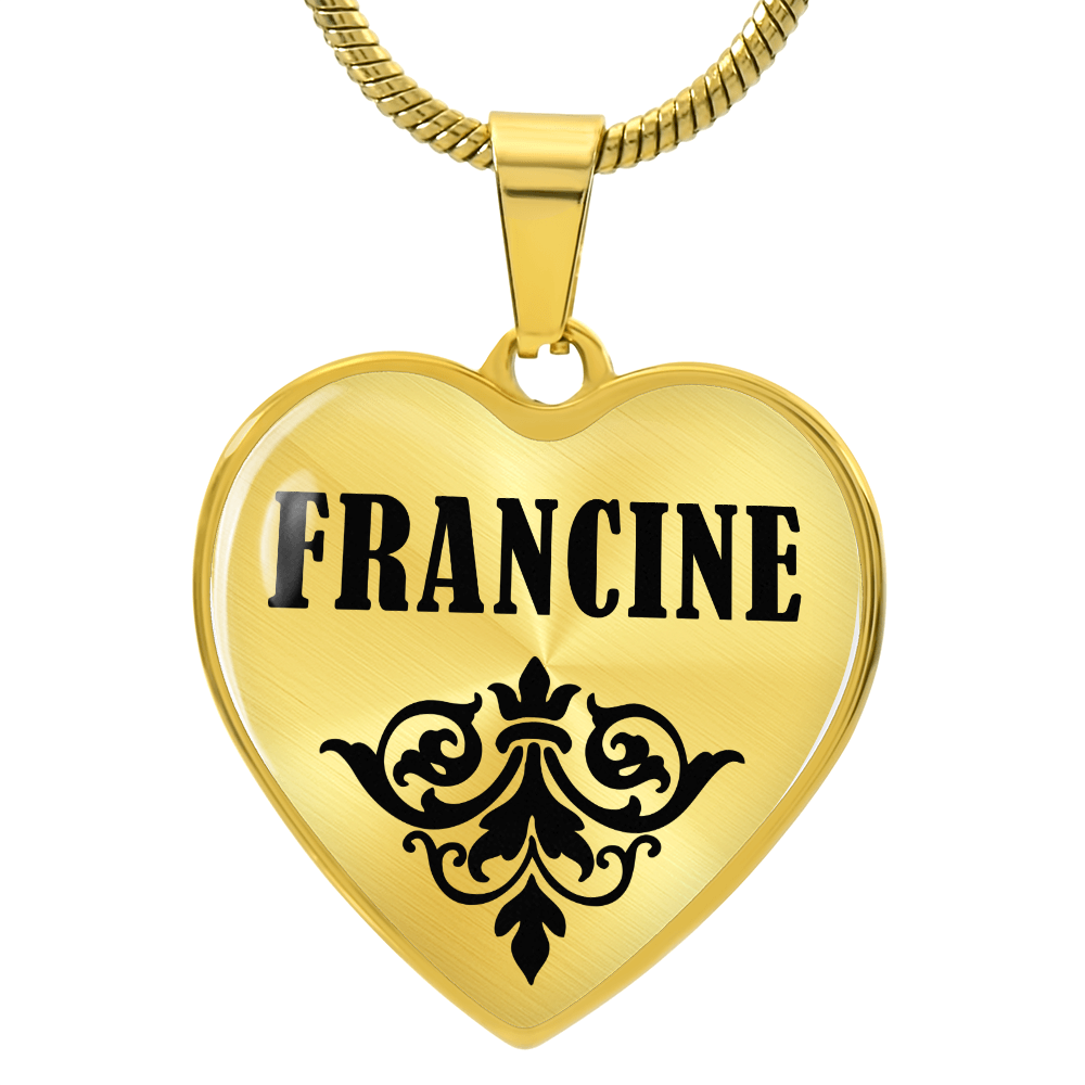 Francine v01 - 18k Gold Finished Heart Pendant Luxury Necklace