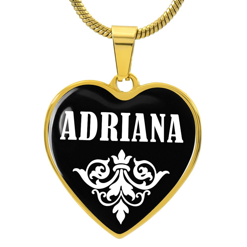 Adriana v03 - 18k Gold Finished Heart Pendant Luxury Necklace