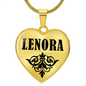 Lenora v01 - 18k Gold Finished Heart Pendant Luxury Necklace